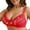 Red, variant on Women's Low Cut Bralette Crop Top Push Up Brassiere Thin Cup Deep V Plus Size Unpadded Bra 40