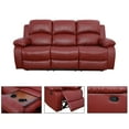 thumbnail image 4 of Ainehome Red Leather Reclining Sofa + Loveseat Set Living Room Recliner Set, 4 of 7