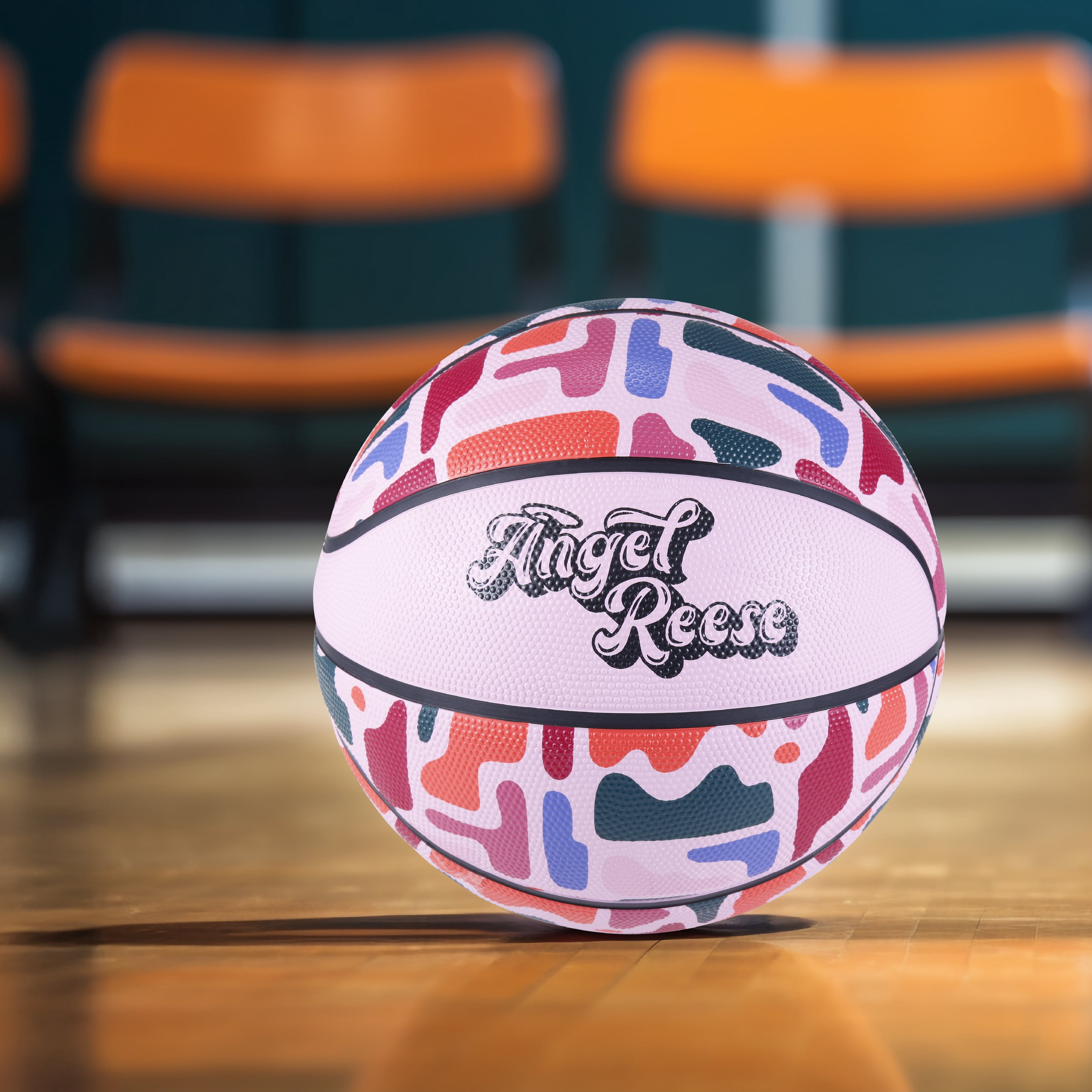 Angel Reese Signature Basketball 28.5” – Outdoor Rubber Ball for Youth & Teens, Colorful Street Style Design, Intermediate Size 6, Official Grip & Bounce