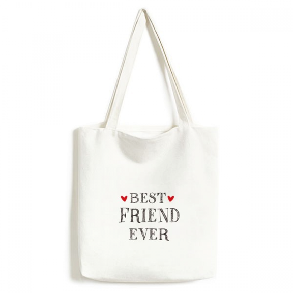 Best friend ever Quote Heart Tote Canvas Bag Shopping Satchel Casual Handbag