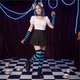 thumbnail image 2 of Lumtrix Women's Striped Over Knee Thigh High Socks, Arm Warmer Fingerless Gloves Set for Halloween Christmas O One Size, 2 of 6