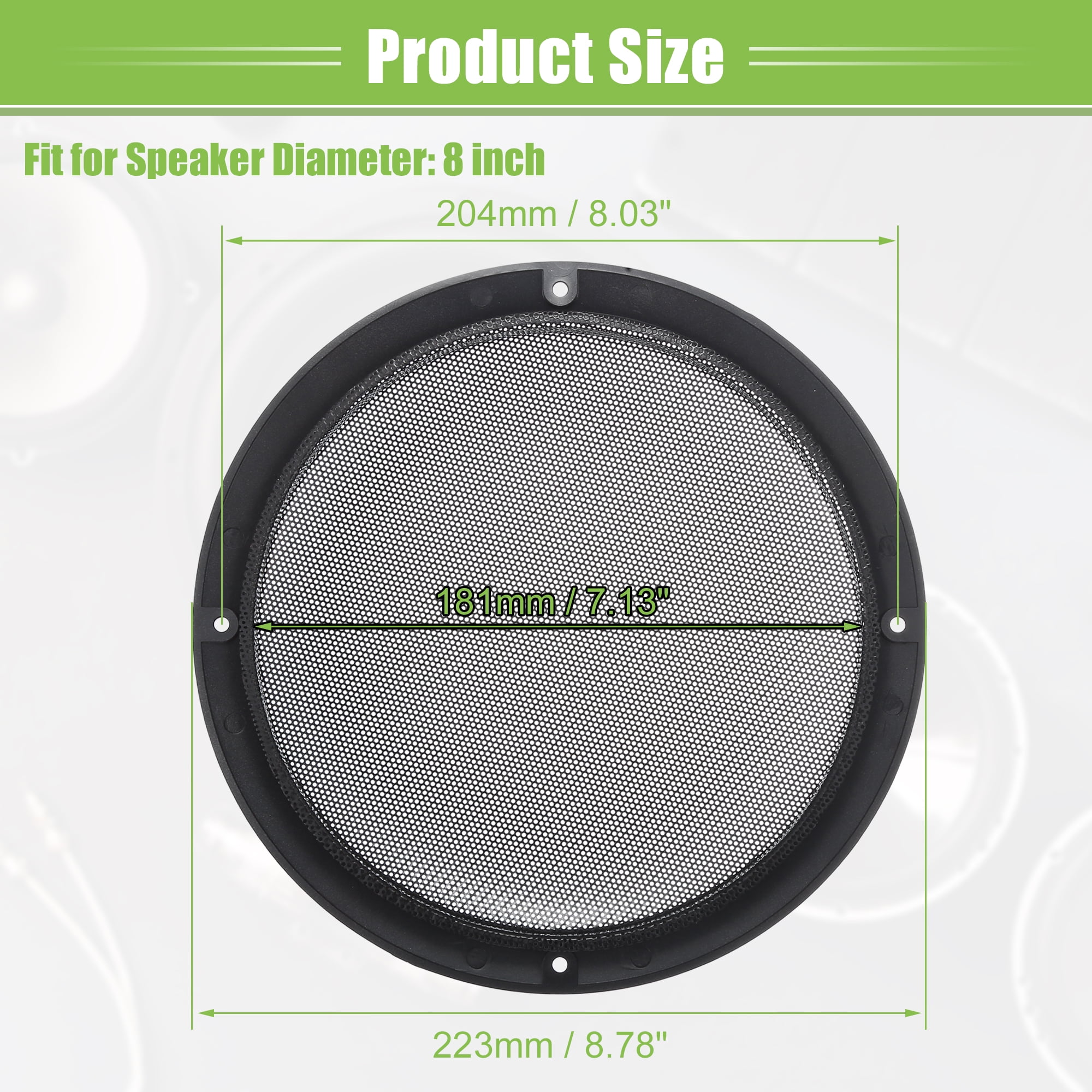 Unique Bargains Speaker Grills Cover Round Audio Speaker Subwoofer Protector Case Gray 8"