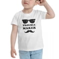 thumbnail image 3 of Trouble Maker Cute Toddler T Shirts for Boys Girls (White, 2T), 3 of 5