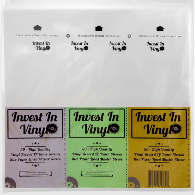 Papel vinílico antiestático Master Sleeves Invest In para arroz, 50 LP