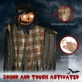 thumbnail image 6 of HOMCOM 6' Life Size Outdoor Halloween Hanging Pumpkin Ghost w/ Light Up Eyes, Sound Activated Prop w/ Creepy Speaking Sounds, 6 of 9