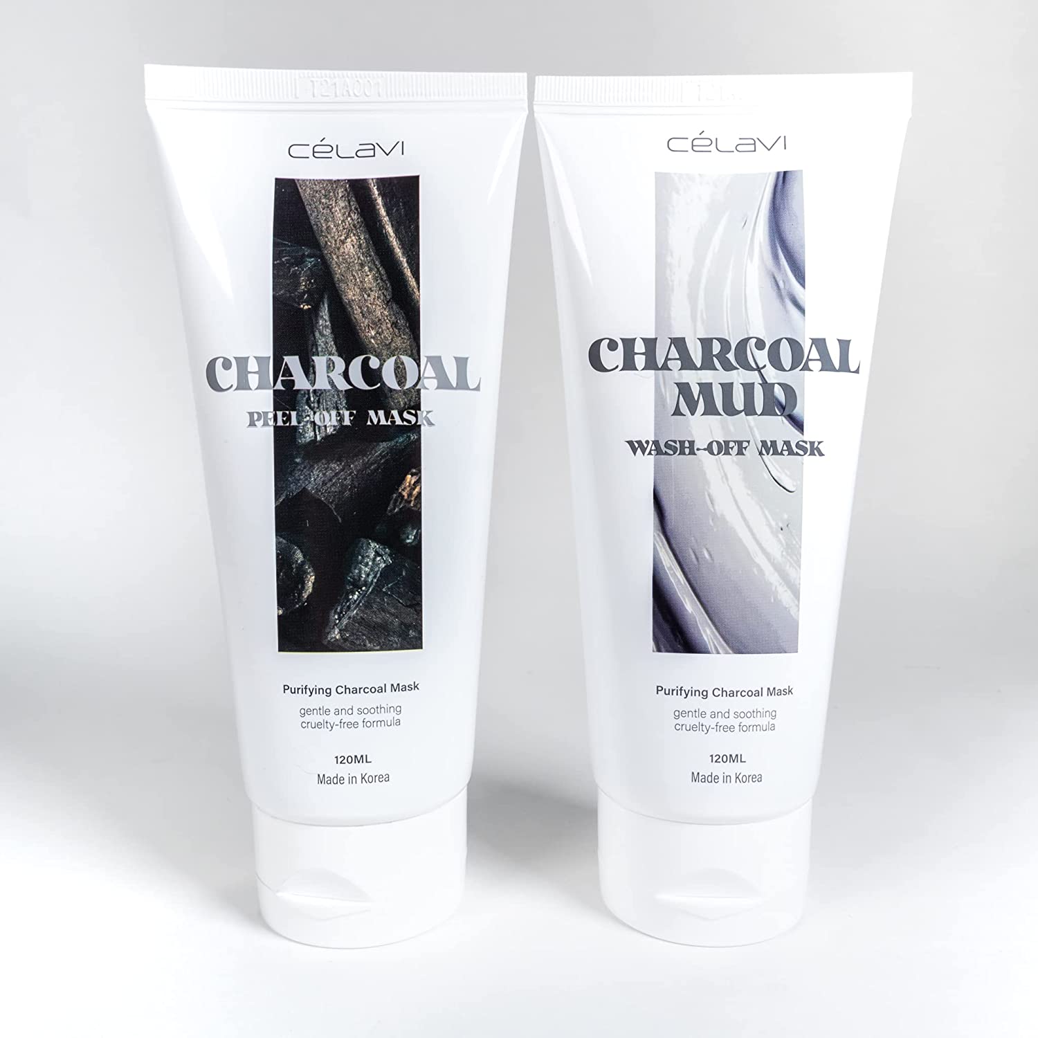 Celavi Peel Off, Wash Off, Exfoliating Mask Set (2 Tubes, 120ml Each