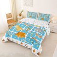 thumbnail image 2 of Homewish Lovely Dino Full Size Comforter Sets,Blue Plaid Animal Bedding Comforter Set,Colorful Stars Reversible,3 Pieces,1 Comforter and 2 Pillowcases, 2 of 7