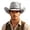 Grey, variant on SGMVNU Cowboy Hats for Men Small Brim Felts Crushable Outback Hat with Belt Strap Parties Western , , One Size