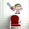 thumbnail image 2 of The Grim Adventures Mandy Playing Chainsaw Wall Art Decal Vinyl Sticker Home Decor Sticker Vinyl Mural Baby Kids Room Bedroom Nursery Kindergarten School House Design Peel and Stick Mural 40x20 inch, 2 of 2