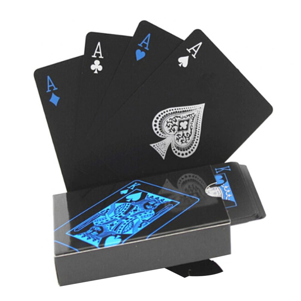 Joyoldelf Poker Karten Schwarze Goldfolie PVC Wasserfeste Spielkarten Profi 