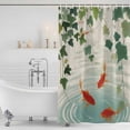 thumbnail image 3 of Japanese Carp Fish Shower Curtain, Waterproof Shower Curtains for Bathroom, Oriental Art Vintage Leaves Vines Koi Fish Washable Fabric Bathtub Curtain Set Bath Decor with 12 Hooks 48"x72", 3 of 8