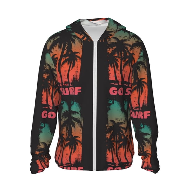 Balery Go Surfer Sudadera ligera de manga larga con capucha y protección solar UPF 50+ para hombre y mujer, ideal para pesca y running-Small