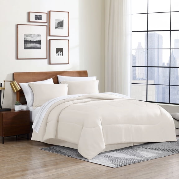 Swift Home Bed in a Bag 6-Piece Twin Coconut Milk Comforter and Sheet Set Complete Bedding Set