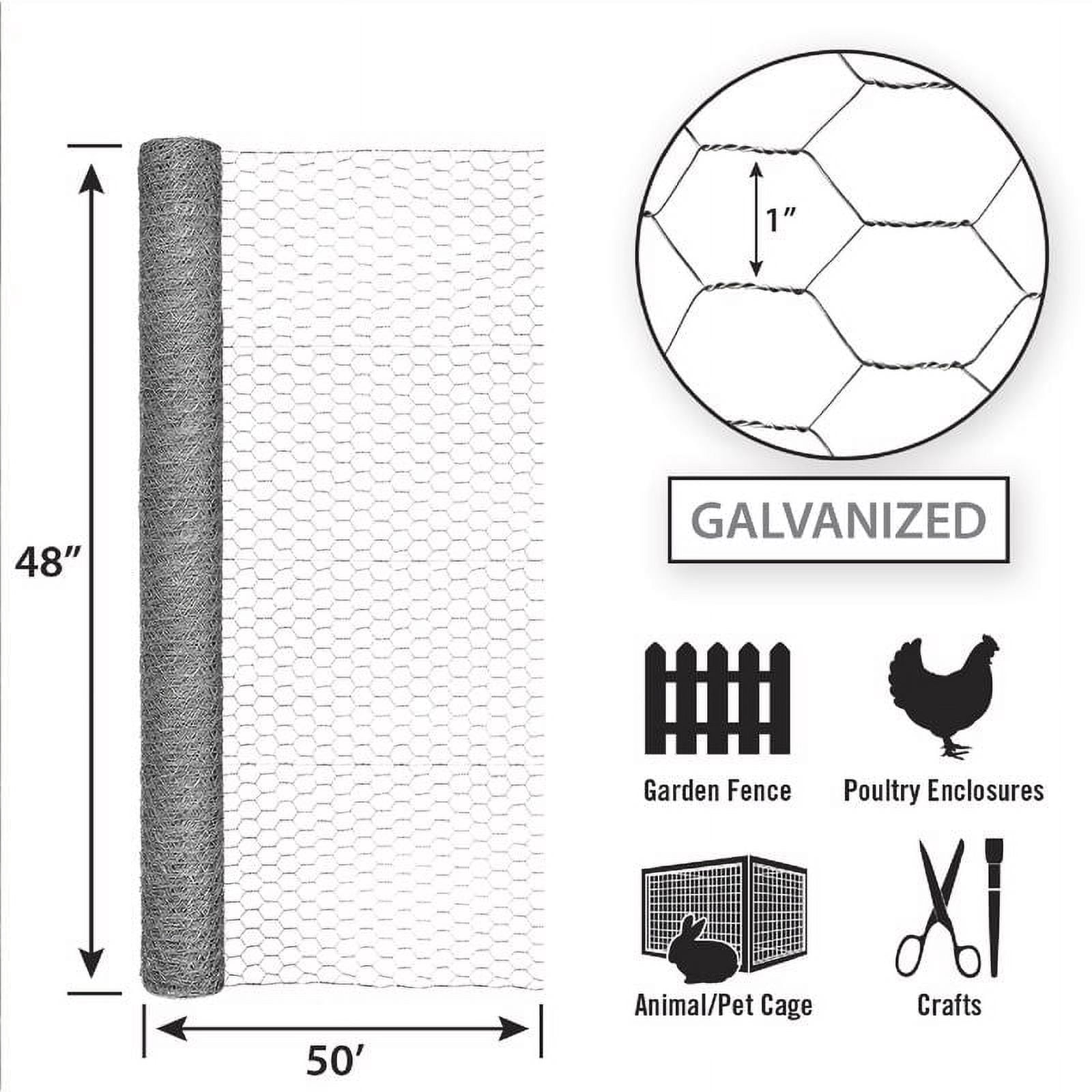 Garden Zone 50 ft. X 48 in. Galvanized Steel Poultry Netting