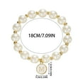 thumbnail image 3 of Imitation Pearl Alphabet Bracelet Fashionable Elastic Cord Beaded Jewelry For Women Idea, 3 of 4