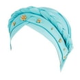 thumbnail image 1 of Aocisk Beaded Braid Turban Wrap Headscarf Cap for Women Fashion Headwear Baseball Style Light blue One Size, 1 of 4