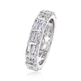 thumbnail image 3 of Ross-Simons 2.80 ct. t.w. Baguette and Round CZ Eternity Band in Sterling Silver, Women's, Adult, 3 of 5
