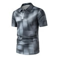 thumbnail image 4 of WREESH Men's Casual Wear Loose and Thin Daily Henley Shirt with Short Sleeve a Solid Print Top for Ultimate Comfort Gray, 4 of 6