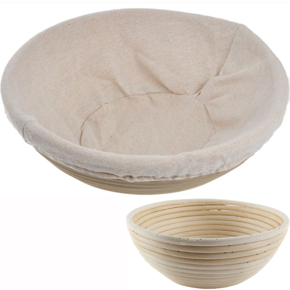 Rattan 10” Oval Bread Basket Sourdough Proofing Storage Bowl Baker Backing Set 
