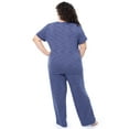 thumbnail image 3 of Fruit of the Loom Women's Soft & Breathable V-Neck Short Sleeve Top & Pajama Pant Set, Sizes S-4X, 3 of 12