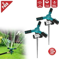 2 Pack Lawn Sprinklers - 360° Rotating Water Sprinklers with Ground Spike for Automatic Garden Watering