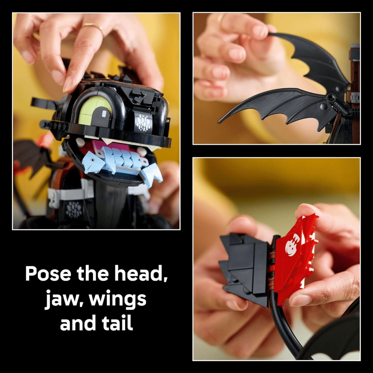 Toothless Dragon Building Set 784 Pieces Posable Night Fury Model How to Train Your Dragon Display Decor