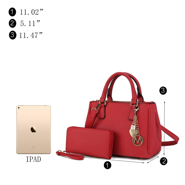 MKF Collection Ruth Women's Satchel Bag with Wallet, Vegan Leather Handbag Purse by Mia K- Denim Blue MKF Collection Ruth Women's Satchel Bag with Wallet, Vegan Leather Handbag Purse by Mia K- Denim Blue