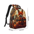 thumbnail image 2 of Honeii Maple Leaf Meditating Fox Print Backpack for School,15.6 inch Laptop Back Pack for High School and College Students, Waterproof Computer Bookbag-One Size, 2 of 6