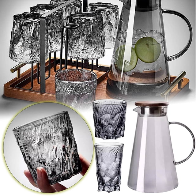 High Aesthetic Glacier Textured Glass Tumbler For Home Living Room Daily Use Guest Serving And Brewing300ml