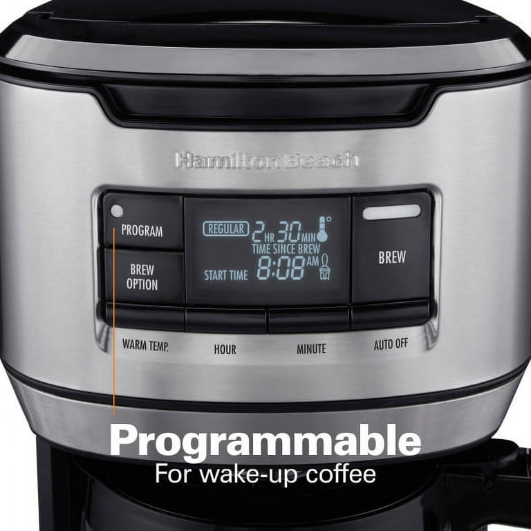 Hamilton Beach Front Fill 14-Cup Programmable Coffee Maker - On