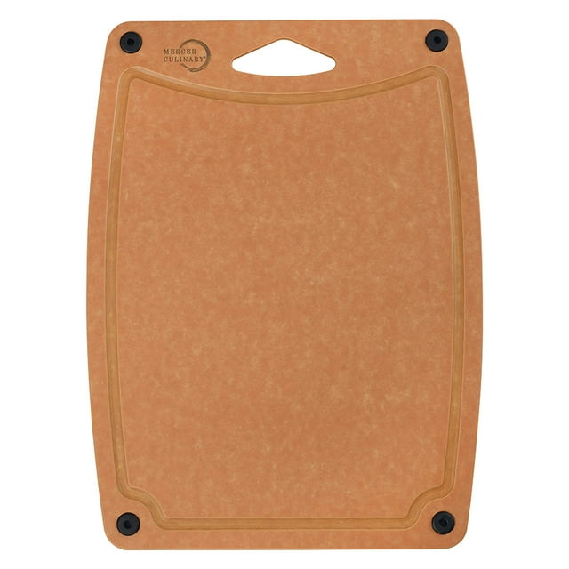 Tabla De Cortar Compuesta Mercer Culinary De 14 9/16" X 10 13/16" Con Patas De Silicona Y Canal Mediano Integrado