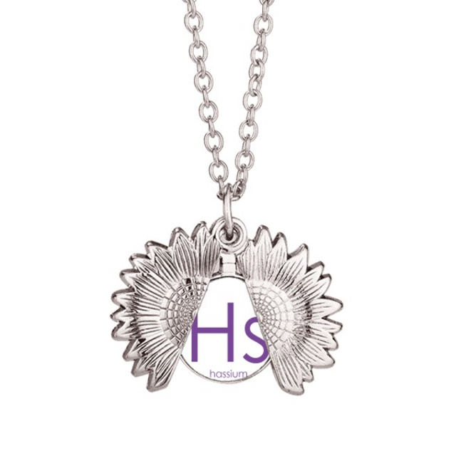 Chestry Éléments Tableau Périodique Métaux de Transition Hashsium Hs Pendentif Collier Tournesol Médaillon Bijoux