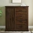 thumbnail image 4 of Jolene 45" 4-Drawer and 3-Adjustable Shelves Wardrobe in Dark Walnut, 4 of 5