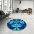 thumbnail image 4 of Ahgly Company Machine Washable Indoor Rectangle Transitional Blueberry Blue Area Rugs, 5' x 7', 4 of 7