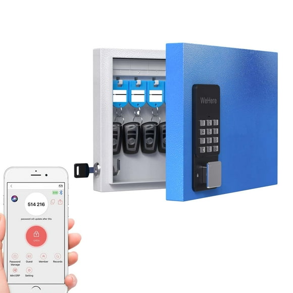 Soporte de pared WeHere para caja de seguridad con 16 teclas para Bluetooth/OTP/Wi-Fi