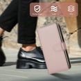 thumbnail image 4 of Wallet Case for Samsung Galaxy A56 5G, PU Leather TPU Protective Rugged Cover with Card Slots Cash Slot Zipper Pocket Magnetic Closure Kickstand Wrist Strap & Adjustable Shoulder Strap, Rosegold, 4 of 7