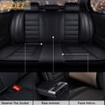 thumbnail image 5 of OTOEZ Car Seat Covers Full Set Leather Front and Rear Bench Backrest Seat Cover Set Universal Fit for Auto Sedan SUV Truck, 5 of 11