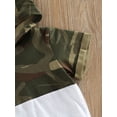 thumbnail image 6 of Franhais 2 Pieces Boys Suit Set, Camouflage Print Short Sleeve Hooded Patchwork Tops+ Shorts for Summer, 0-4 Years, 6 of 8