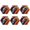 thumbnail image 2 of Disketp Abstract Fabric Color Waves Funny Coasters,6 Pcs Leather Coasters with Holder, Perfect Housewarming Hostess Gifts,Protect Furniture from Water Marks Scratch and Damage,Hexagon, 2 of 7