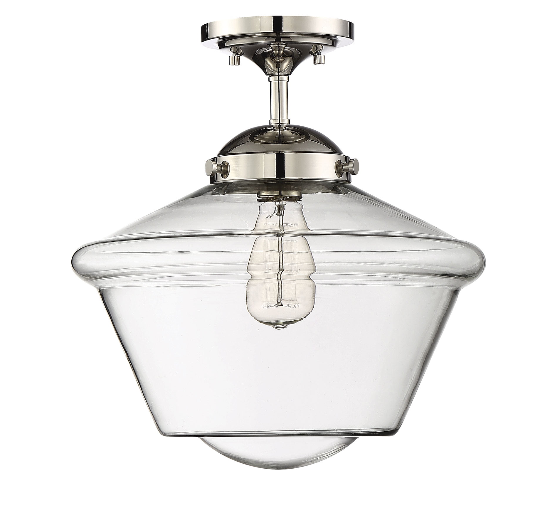 Trade Winds Dorothy Schoolhouse Semi-Flush Mount Ceiling Light in Polished Nickel