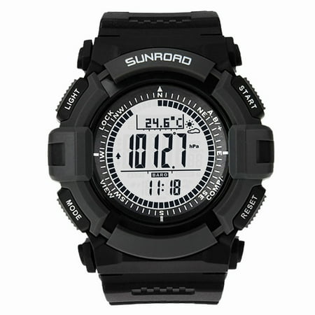 Compass Stopwatch Sunroad FR821A 3ATM Waterproof Altimeter Compass Stopwatch Fishing Barometer Pedometer Outdoor Sports Watch Multifunction ()