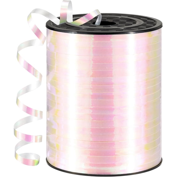 Iridescent White Curling Ribbon Balloon String for Gift Wrapping, Wedding, Birthday, Art Crafts, Florists, Christmas