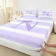thumbnail image 3 of Feelyou Teens Monogrammed Queen Sheet Sets, Initial N Letter Flat Sheet, Kawaii Princess Bow Queen Fitted Sheet, Microfiber Bedroom Decor,4-Piece, 3 of 7