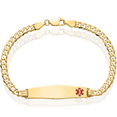 thumbnail image 2 of 14K Solid Yellow Gold Medical Alert Curb Link Name Bar Identification ID Bracelet, 2 of 4