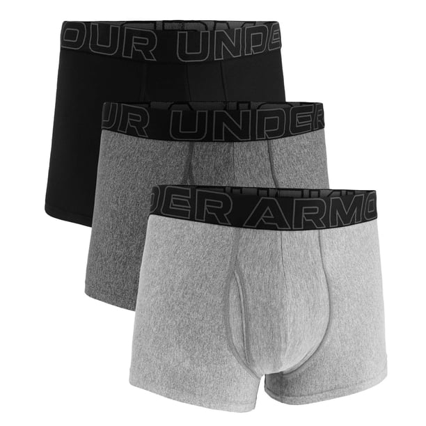 UNDER ARMOUR Hombre Calzoncillos, Paquete de 3 - Performance Tech Trunks Solid 3", elástico, unicolor Gris/Negro L (Large)