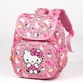 thumbnail image 4 of Sanrio-mochila impermeable con estampado Floral para niños, bolsa de estudiante con estampado de gatito de dibujos animados, cremallera, solapa, reducción de carga, protección de la columna vertebral, 4 of 4