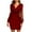 Red, variant on Women's Mesh Sequin Gown Dress Vintage Long Sleeve V-Neck Knee Length Formal Evening Dresses
