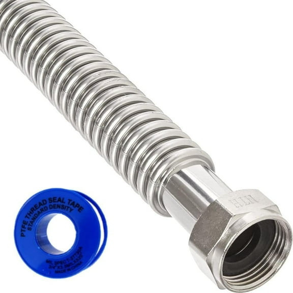Corrugated Stainless Steel Flex Line with 1-inch Female NPT - 18-inch Long