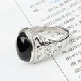 thumbnail image 6 of AYYUFE Men Artificial Gem Carving Band Finger Ring Party Banquet, 6 of 8