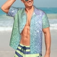 thumbnail image 7 of Disketp Hawaiian Shirts For Men,Beautiful Glitter Print Mens Casual Short Sleeve Button Down Shirts Beach Shirt, 7 of 7